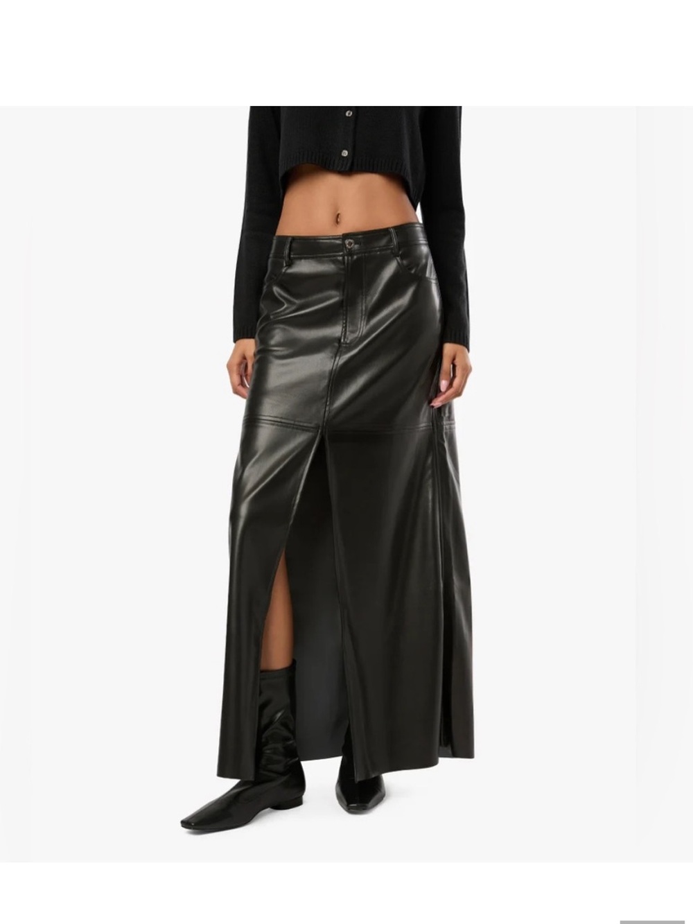 WeWoreWhat Vegan Leather Maxi Skirt